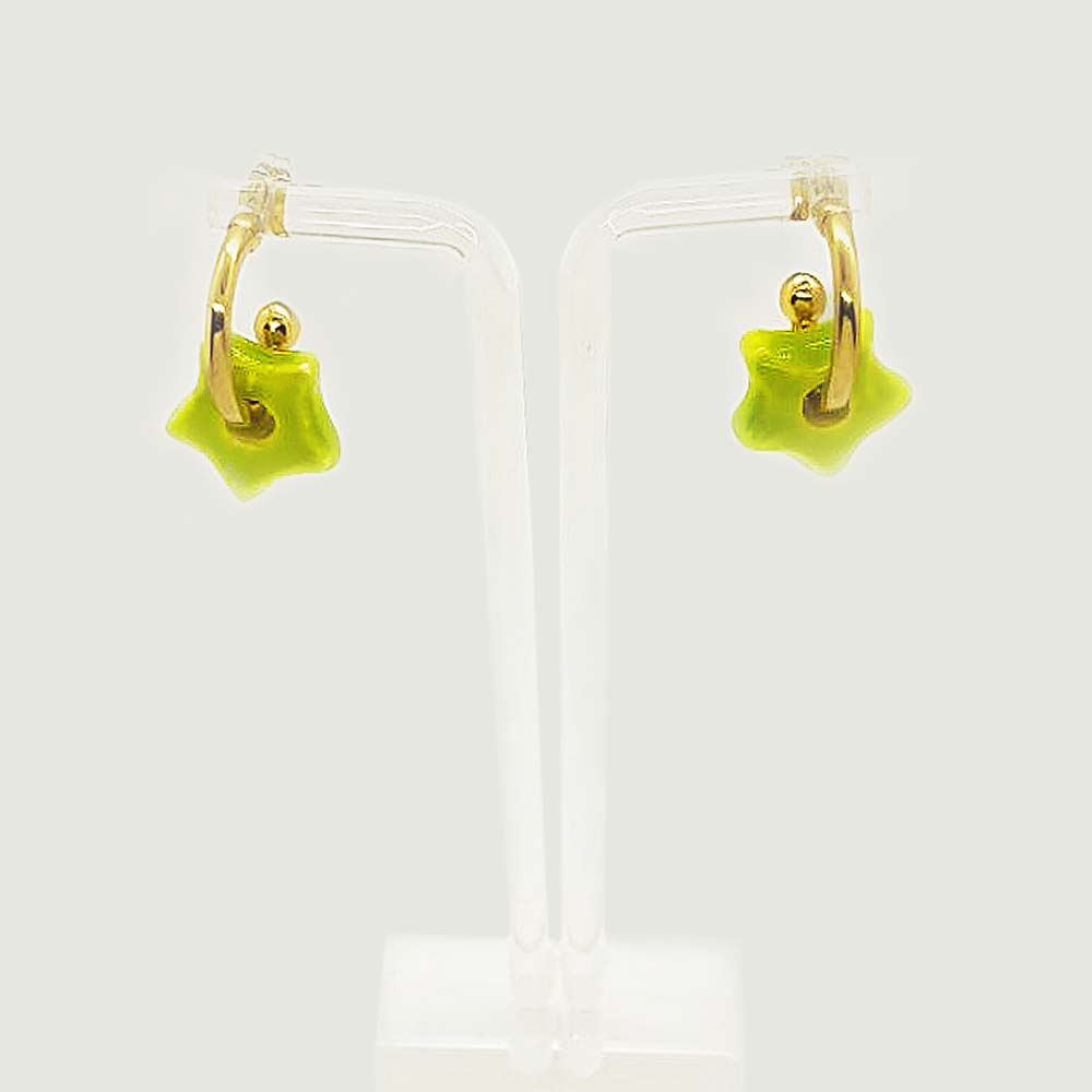 Earrings Gold Plated with Ceramic Star