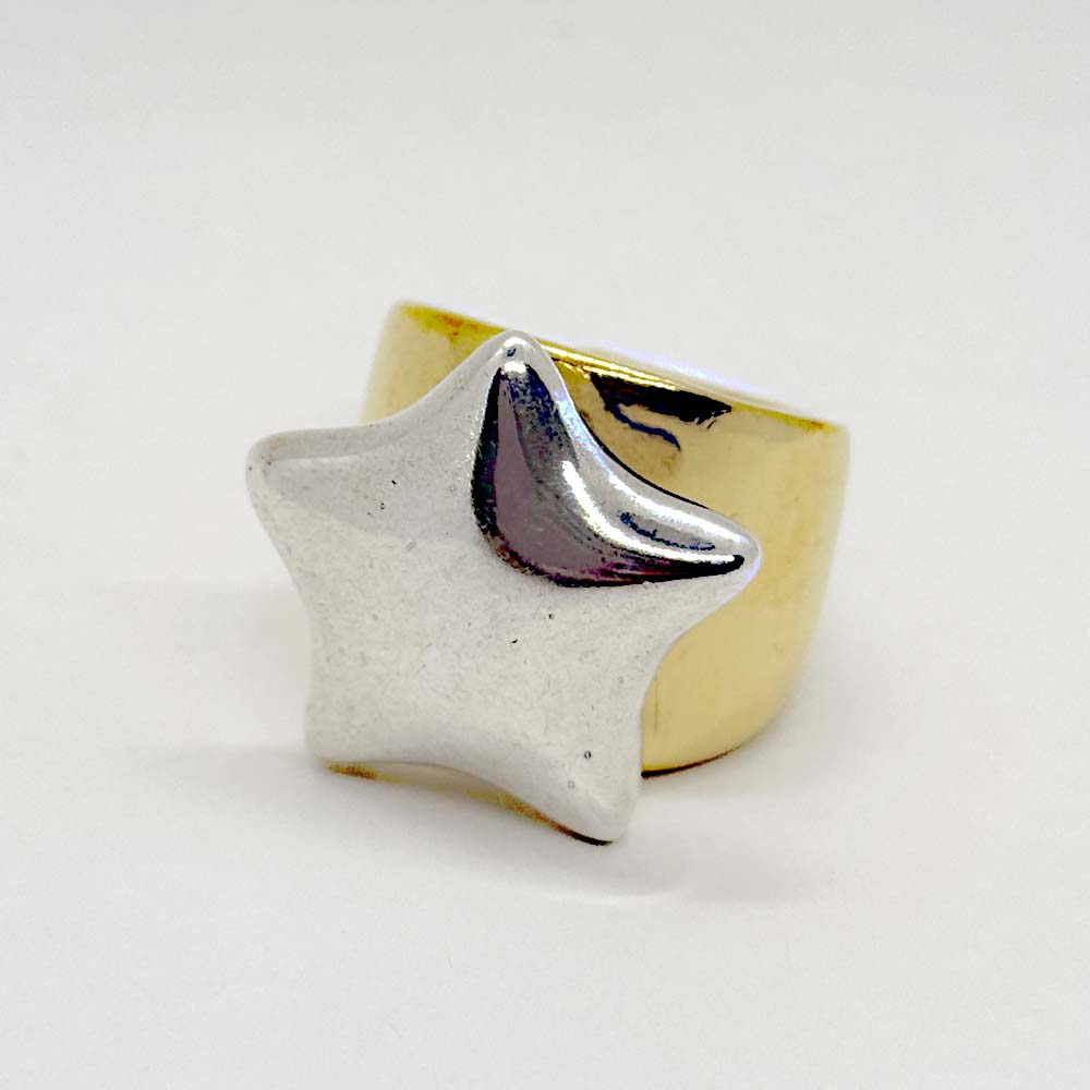 NEW Ring Gold plated -Silver Star
