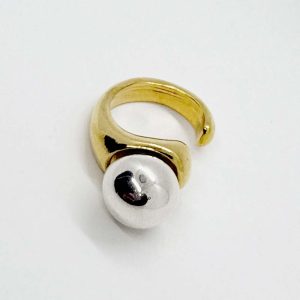 NEW Ring Gold plated -Silver Bead