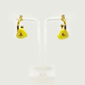 Earrings Gold Plated with Ceramic Heart