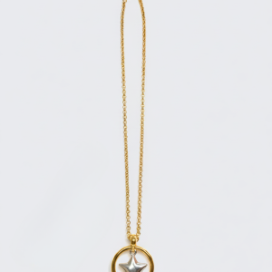 Versatile Chain Necklace Gold Plated w/Silver Star 80cm