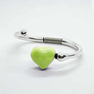 NEW Mini Versatile Bracelet Silver Plated with Ceramic Heart
