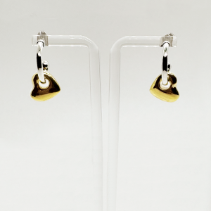 Silver plated with gold heart