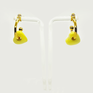 Earrings Gold Plated with Ceramic Heart
