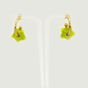 Earrings Gold Plated with Ceramic Star