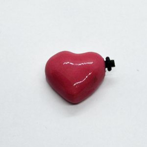 Ceramic Heart Accessory for Bracelet - Raspberry