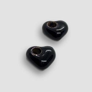 Heart Ceramic for Earrings versatile - Black