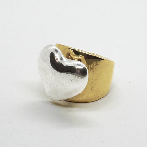 NEW Ring Gold plated -Silver Heart