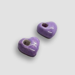 Heart Ceramic for Earrings versatile - Lilac