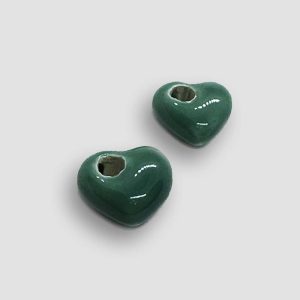 Heart Ceramic for Earrings versatile - Green