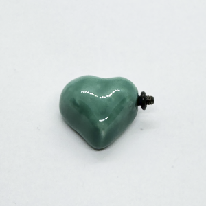 Ceramic Heart Accessory for Bracelet - Green