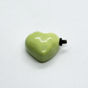 Ceramic Heart Accessory for Bracelet - Lime Green