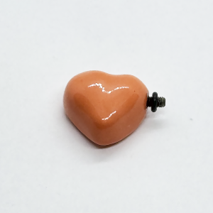 Ceramic Heart Accessory for Bracelet - Orange