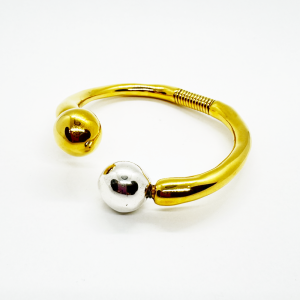 Versatile Double Bracelet Gold Plated with Gold/Silver Beads