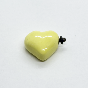Ceramic Heart Accessory for Bracelet - Yellow