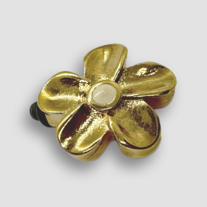 Gold Plated Flower Accessorie for a Large Bracelet - Beige