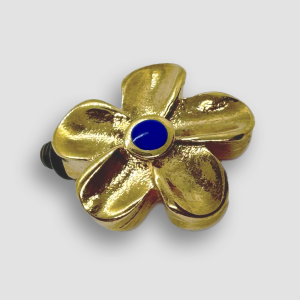 Gold Plated Flower Accessorie for a Large Bracelet - Blue
