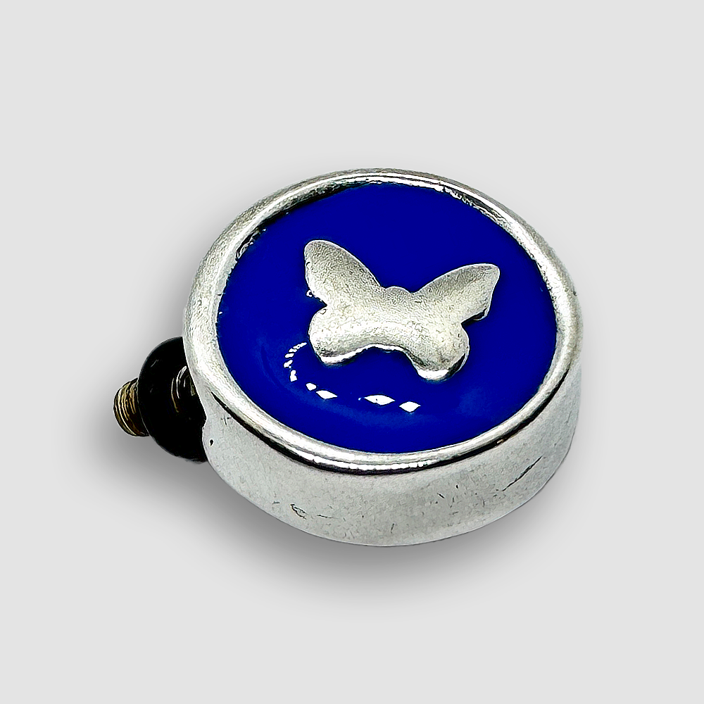 Silver Plated Accessorie for Mini Veratile Bracelets - Blue / Butterfly