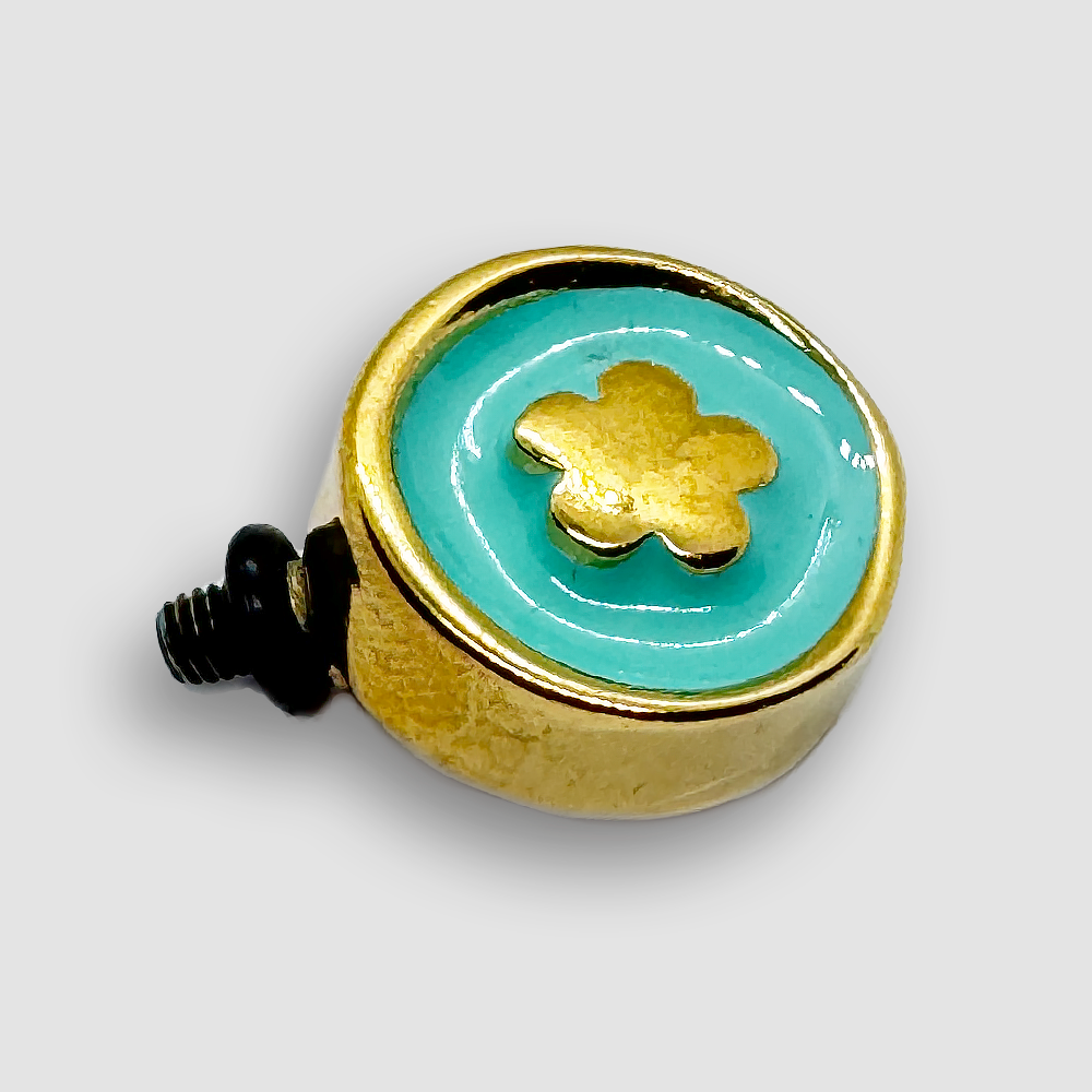 Gold Plated Accessorie for Mini Veratile Bracelets - Turquoise / Flower