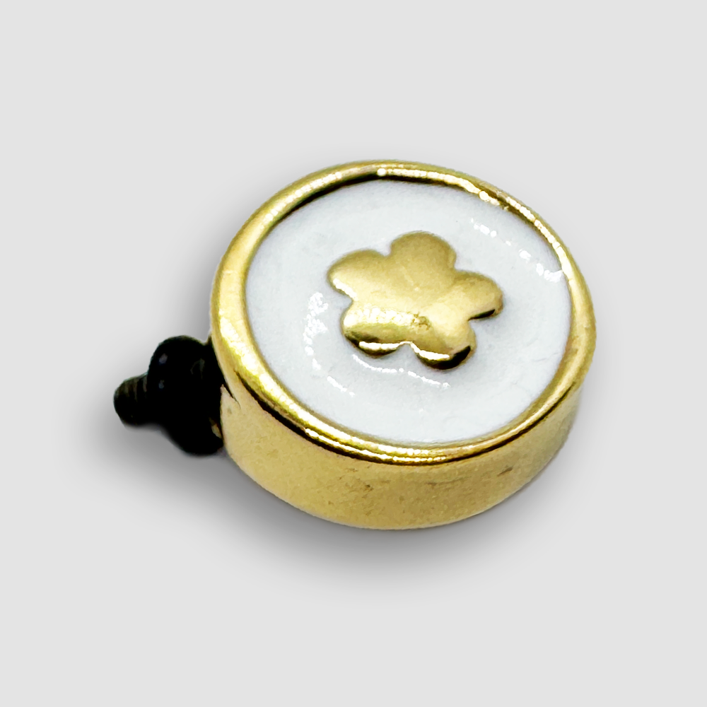 Gold Plated Accessorie for Mini Veratile Bracelets - White / Flower