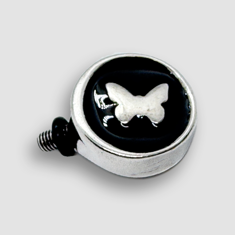Silver Plated Accessorie for Mini Veratile Bracelets - Black / Butterfly