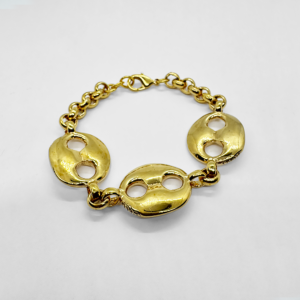 Gold-plated Bracelet with buttons detail