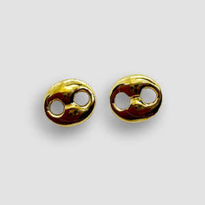 Gold-plated Earrings with button detail