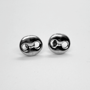 Silver-plated Earrings with button detail