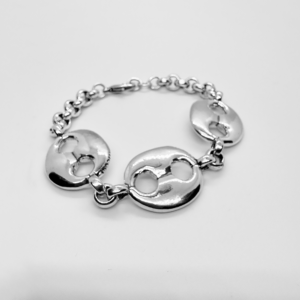 Silver-plated Bracelet with buttons detail