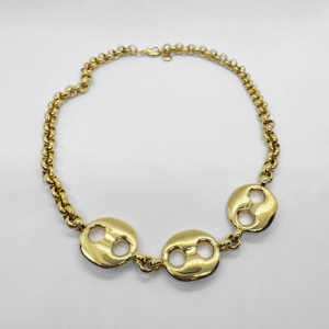 Gold-plated Necklace with buttons detail