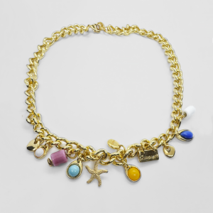 Summer gold-plated Necklace with a thick chain shape
