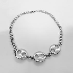 Silver-plated Necklace with buttons detail