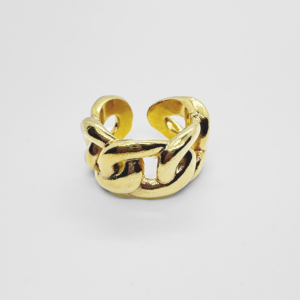 Summer gold-plated Ring with a thick chain shape