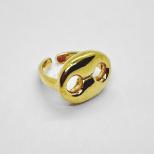 Gold-plated Ring with button detail